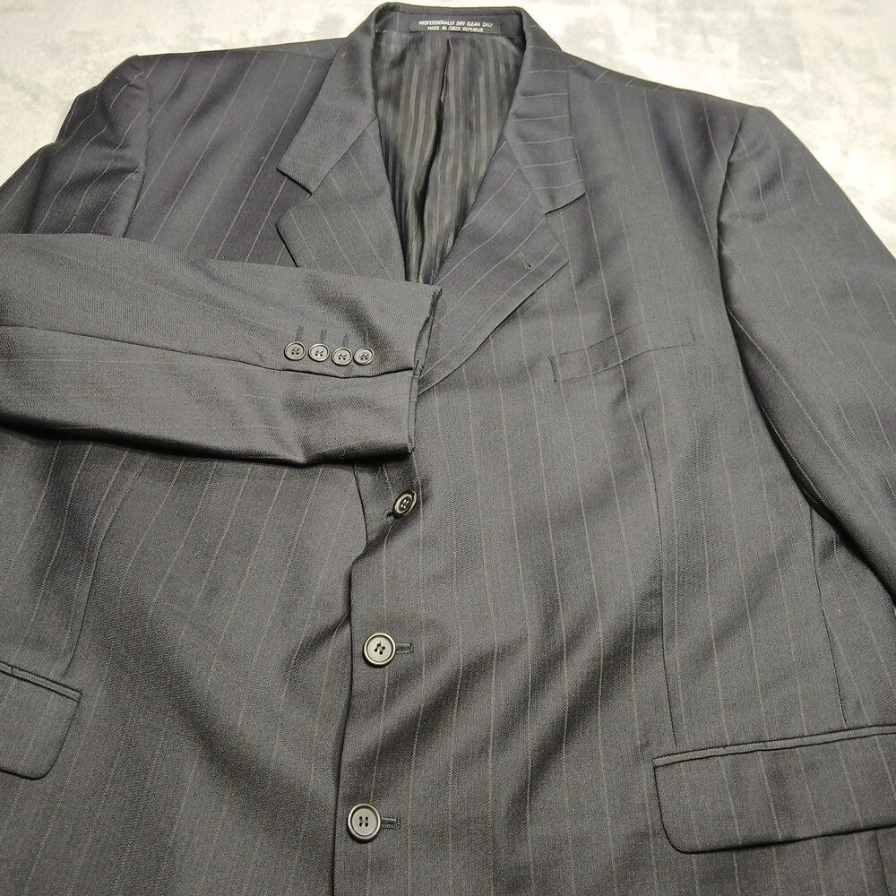 50 FENZIA 50L Striped Blazer Cecchi Paolo Italian Wool Amalfi-Corporate Luxe 50L